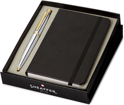 Coffret cadeau stylo à bille Sheaffer vfm g9422 - chrome poli plaqué or avec carnet a6 - sf-g2942251-4