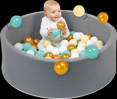 Ludi - piscine à balles avec 100 balles - piscine à balles - bord souple - diamètre 90 cm