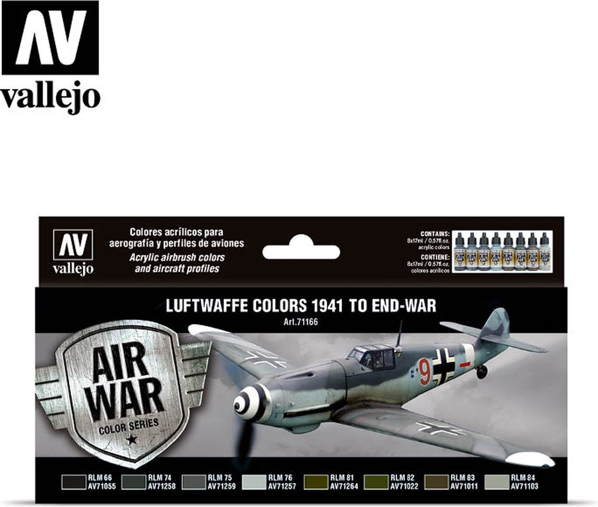 Sans marque sans marque vallejo val71166 - modèle air - - couleurs luftwaffe 1941 - 1945 8 x 17 ml