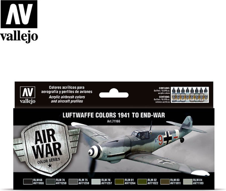 Sans marque sans marque vallejo val71166 - modèle air - - couleurs luftwaffe 1941 - 1945 8 x 17 ml