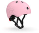 Casque Scoot Ride – casque enfant – s 51-55 cm – feu arrière LED – fermeture magnétique – réglable – rose