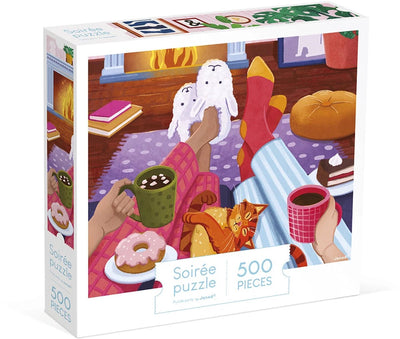 Janod - puzzle enfant - soirée au coin du feu - 500 pièces