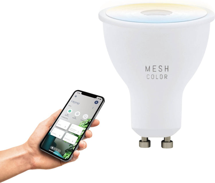 Lampe LED intelligente Eglo connect.z - gu10 - ø 5 cm - blanc - lumière blanche orientable - dimmable - zigbee