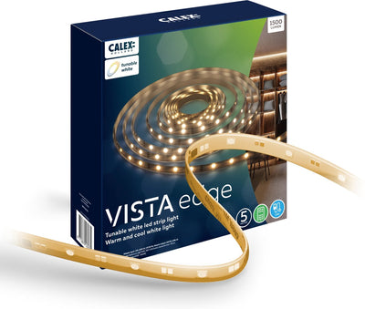 Bande LED Calex Vista 5 mètres - pour l'intérieur - lumière blanc chaud - avec télécommande