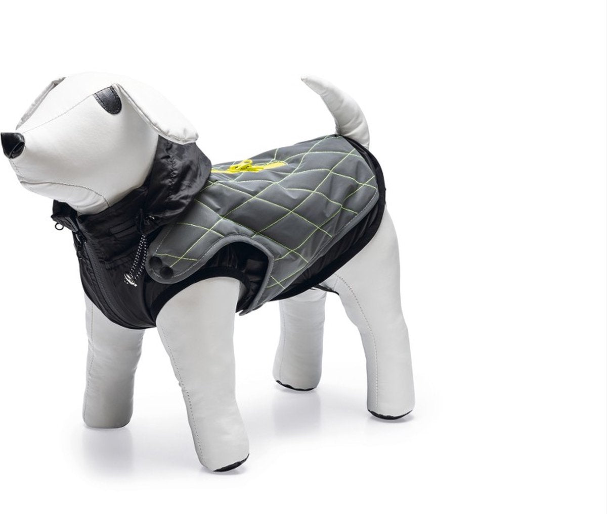 Beeztees équipement de sécurité allia - manteau pour chien - réfléchissant - gris - 62 cm - avec capuche manteau 2 en 1