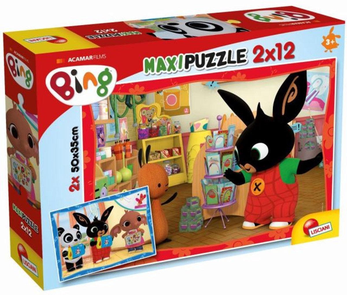 Lisciani bing puzzle maxifloor 2 x 12 - une école !