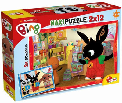 Lisciani bing puzzle maxifloor 2 x 12 - une école !