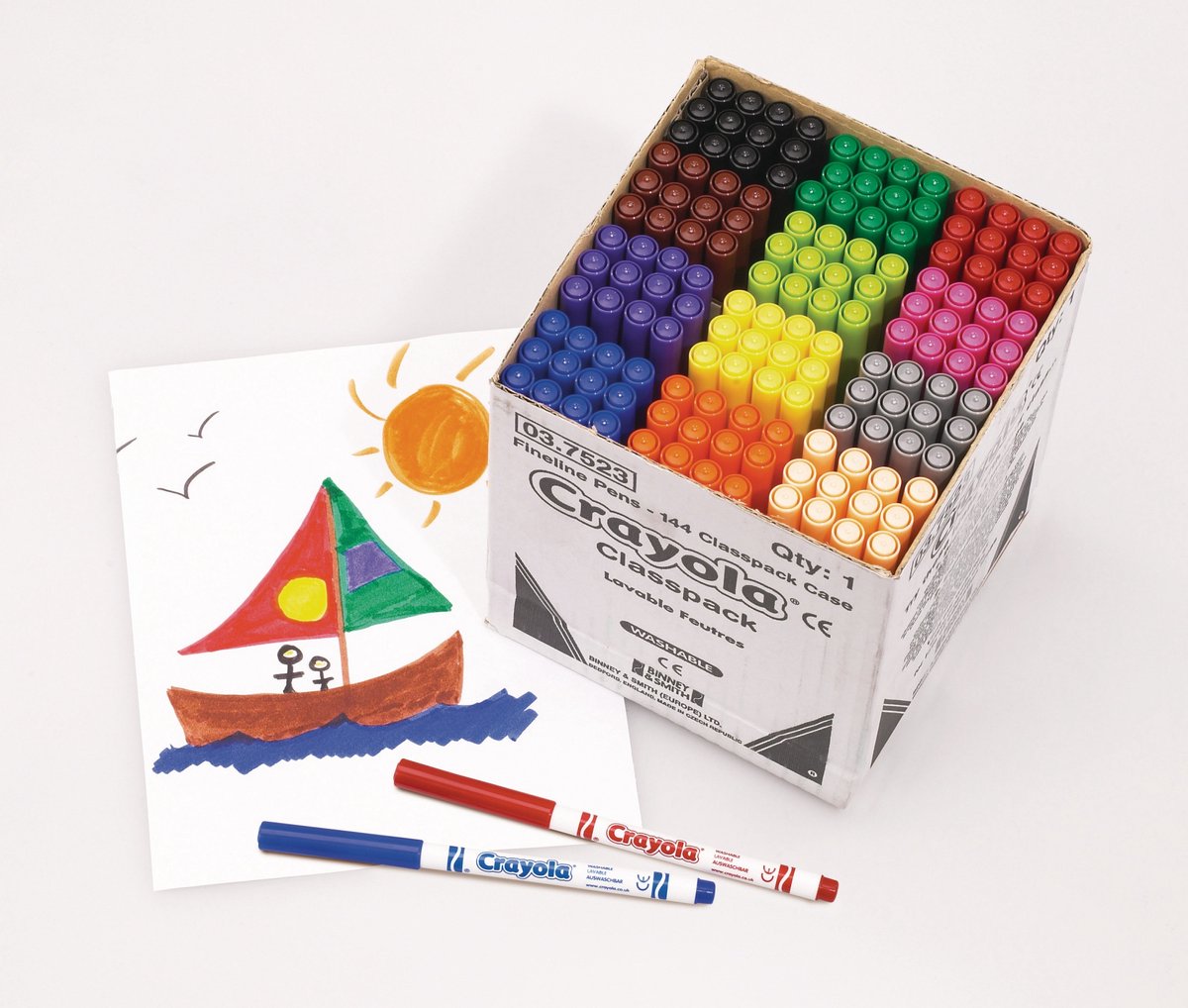 Crayola - marqueur - pack scolaire 144 feutres lavables à pointes fines
