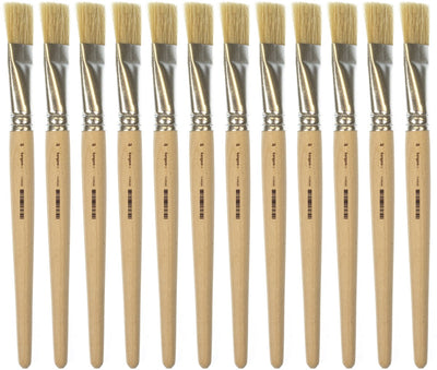 Pinceau Kangaro Lyonse - taille 20 - bois court non vernis - boîte de 12 pièces - k-840320