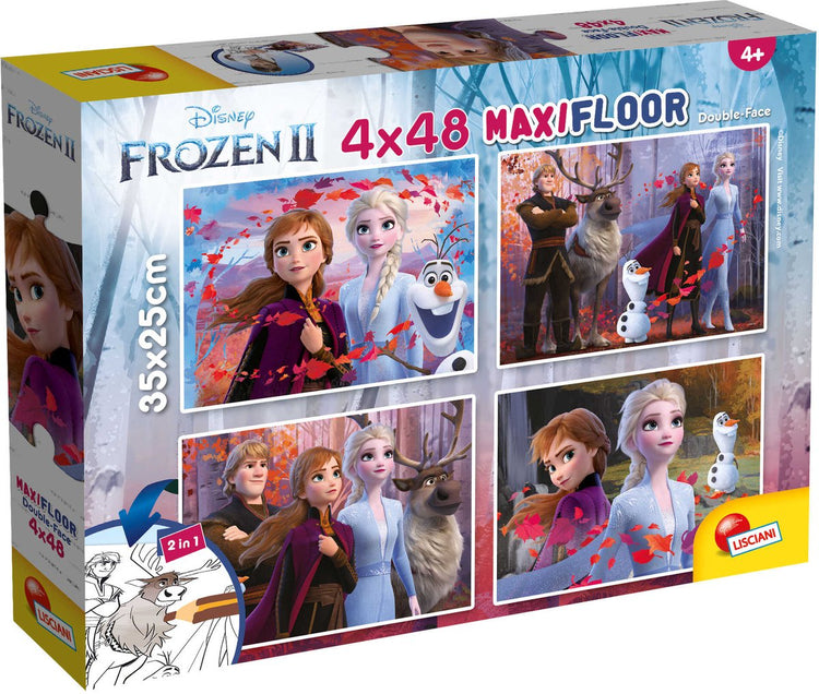 Lisciani Disney puzzle maxifloor 4 x 48 la reine des neiges 2