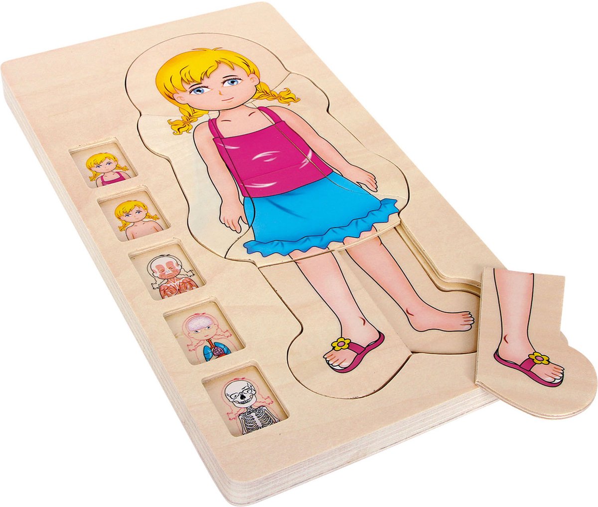 Petite fille de puzzle du corps en bois, 29e.