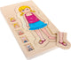 Petite fille de puzzle du corps en bois, 29e.