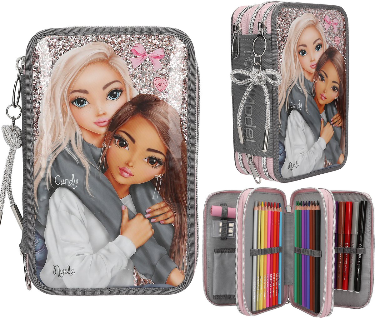 Depesche - trousse 3 compartiments top modèle - ma meilleure amie