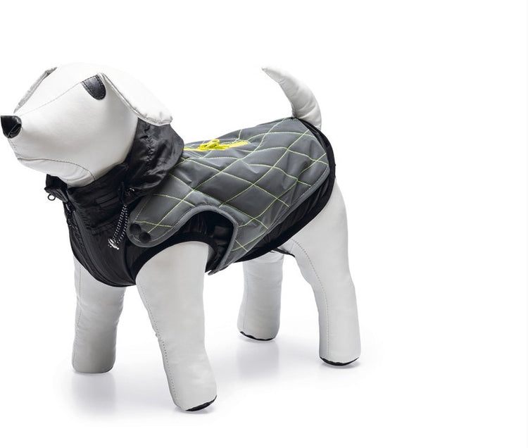 Beeztees équipement de sécurité allia - manteau pour chien - réfléchissant - gris - 62 cm - avec capuche manteau 2 en 1