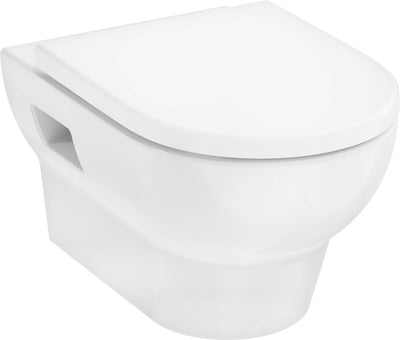 Hansgrohe Gladelake S ensemble WC mural 540 aquachannel chasse d'eau avec abattant et couvercle blanc