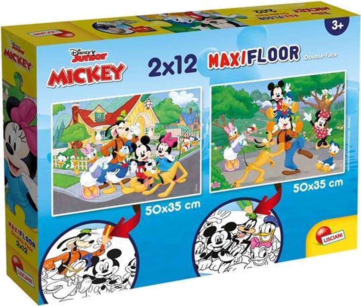 Lisciani Disney puzzle maxifloor 2 x 12 mickey