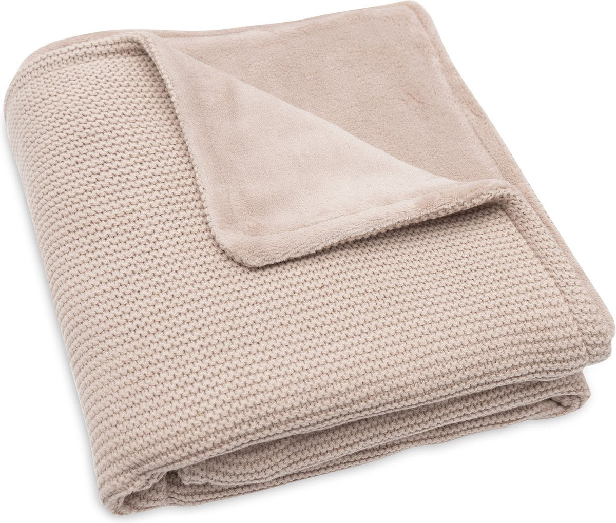 Jollein - couverture de berceau 75x100cm - couverture de berceau, couverture de berceau, couverture de bébé - tricot basique - tricot basique - polaire rose sauvage