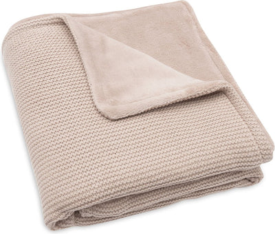 Jollein - couverture de berceau 75x100cm - couverture de berceau, couverture de berceau, couverture de bébé - tricot basique - tricot basique - polaire rose sauvage