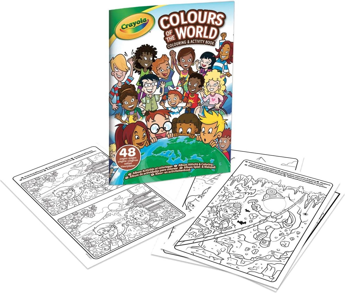 Crayola - couleurs du monde - livre de coloriage - 48 pages de coloriage et d'activités pédagogiques
