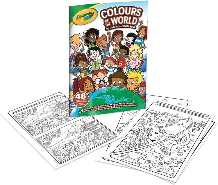 Crayola - couleurs du monde - livre de coloriage - 48 pages de coloriage et d'activités pédagogiques