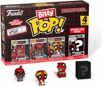Funko Deadpool Bitty Pop ! figurine en vinyle pack de 4 dinosaures piscine 2,5 cm