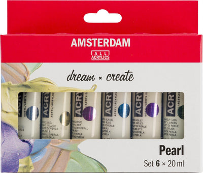 Bruynzeel Amsterdam série standard peinture acrylique nacre set 20ml, 6 pcs.