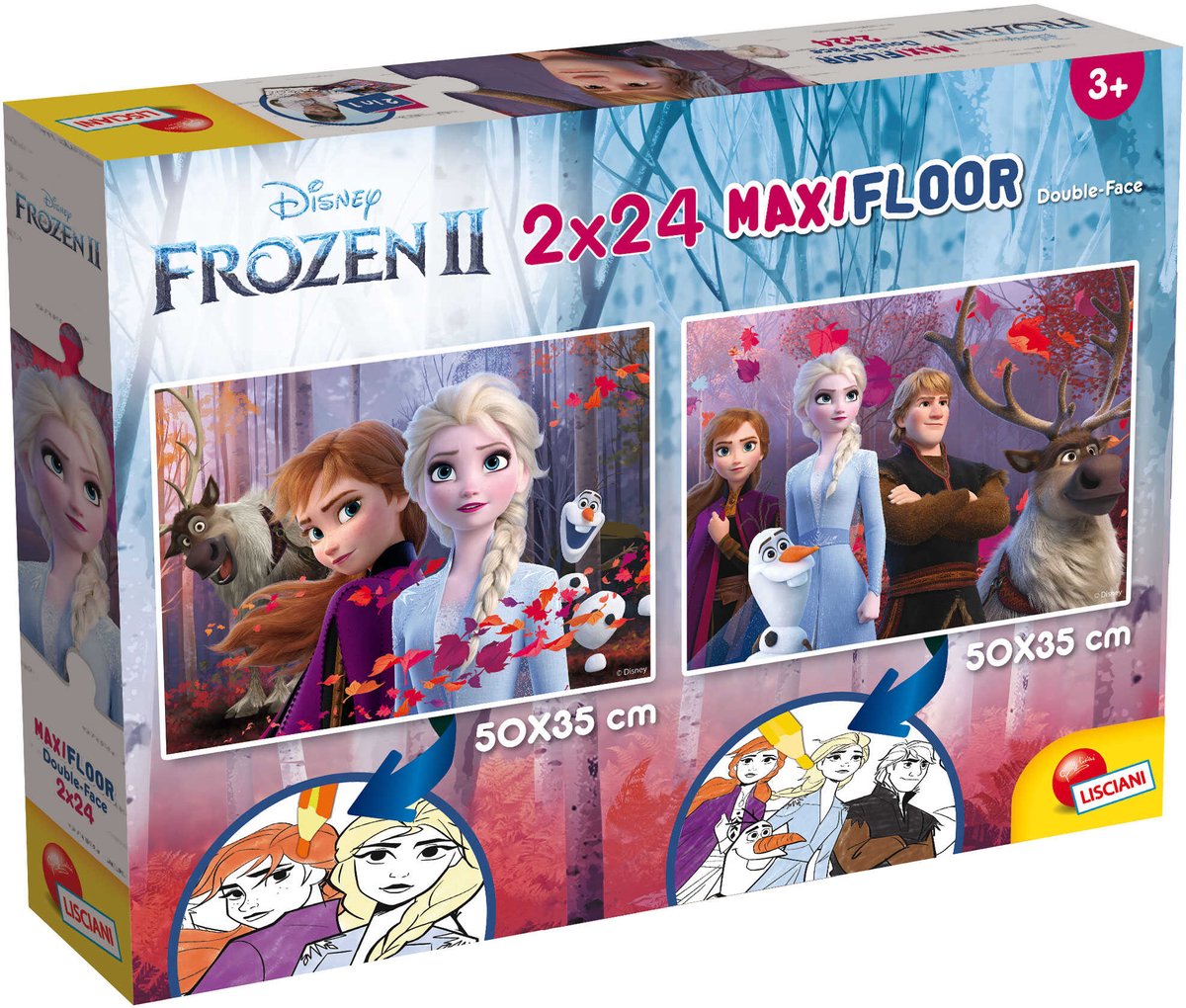 Lisciani Disney puzzle maxifloor 2 x 24 congelé