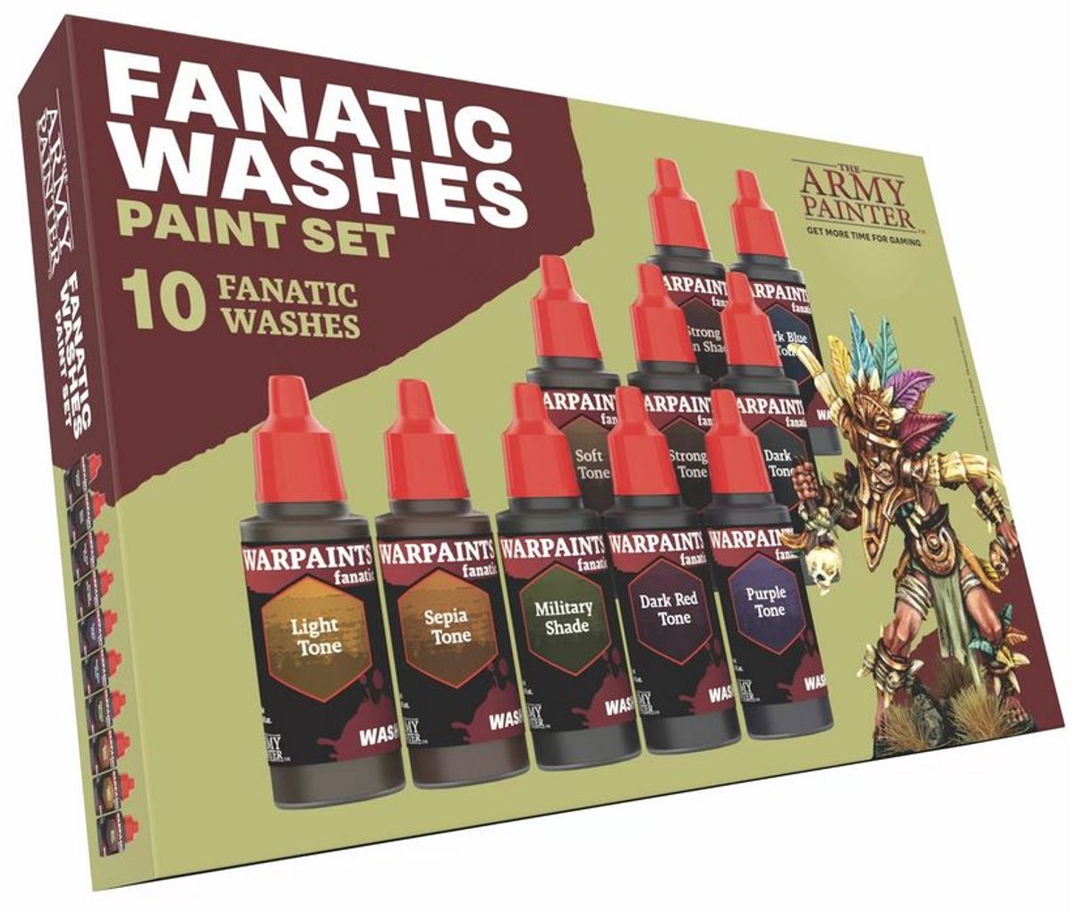Le peintre de l'armée - fanatique des peintures de guerre : ensemble de peintures de lavage - 10 × 18 ml de lavages acryliques - wp8068p