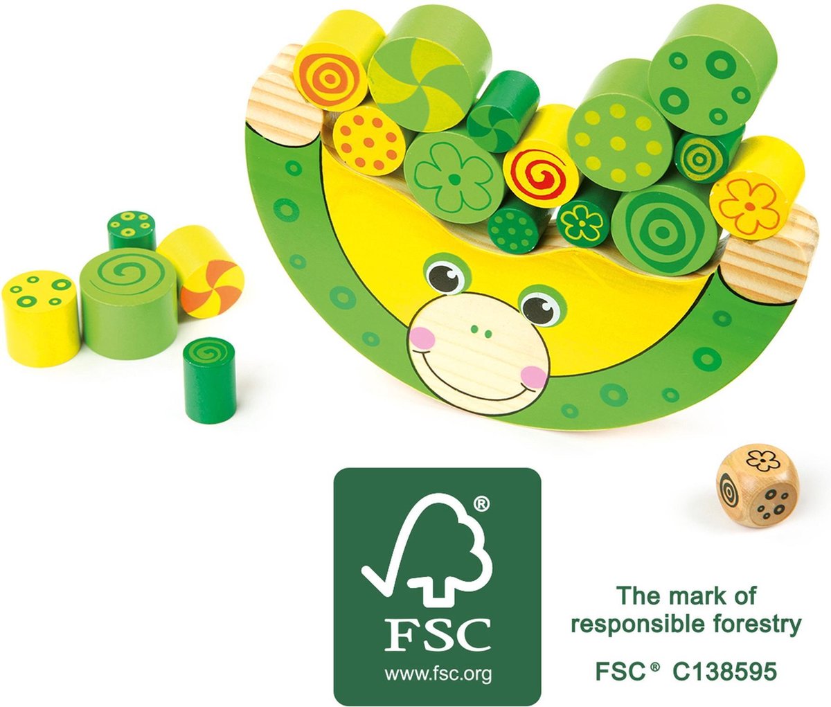 FROG Balance en bois de petit pied, 20dlg.