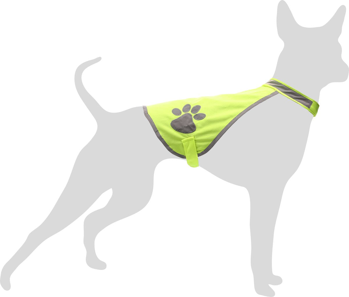 Gilet de sécurité pour chien Flamingo refi - jaune - longueur dos 34 cm
