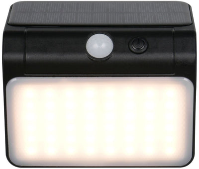 Rl vis ta lumière réalité olinda - applique murale - noir - incl. 1x SMD 2,5 W - capteur crépusculaire - montage mural - rechargeable - énergie solaire - 4000k - non dimmable - détecteur de mouvement et lumière d'orientation - éclairage extérieur - ip44