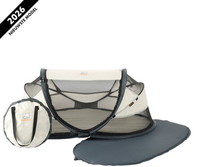 Lit de camping de luxe pour bébé Deryan - avec matelas autogonflant - crème