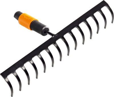 Râteau Fiskars quikfit™ - râteau de jardin - accessoire - 14 dents en acier au carbone - 20,5 cm