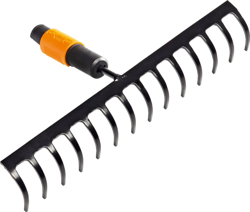 Râteau Fiskars quikfit™ - râteau de jardin - accessoire - 14 dents en acier au carbone - 20,5 cm