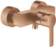 Nouveau mitigeur de douche Grohe Lineare – mural – Silkmove – raccords en S recouverts – coucher de soleil chaud brossé
