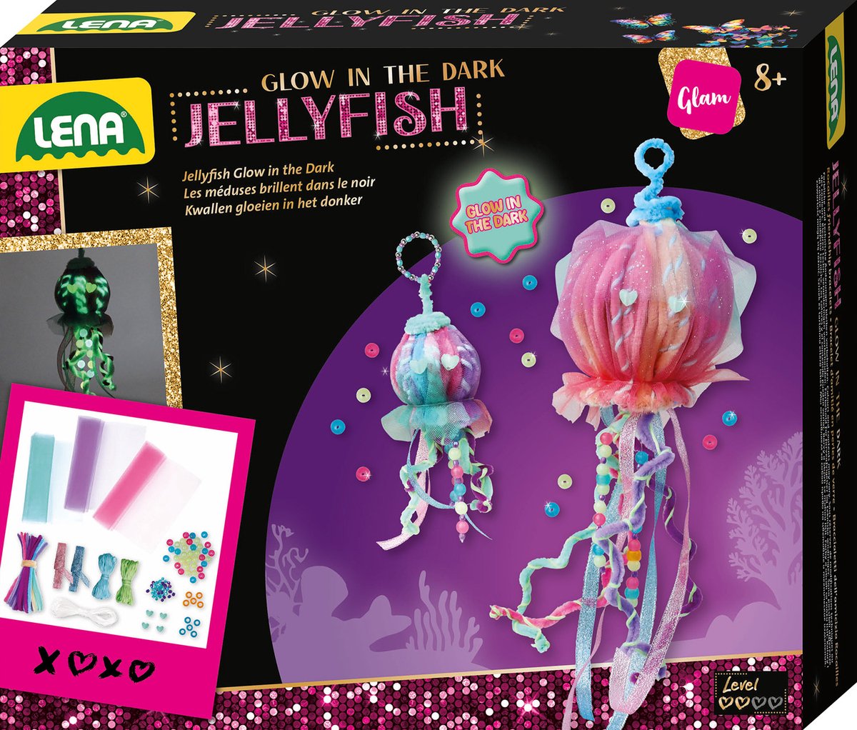 Lena craft set méduses brillent dans le noir - jouets créatifs.