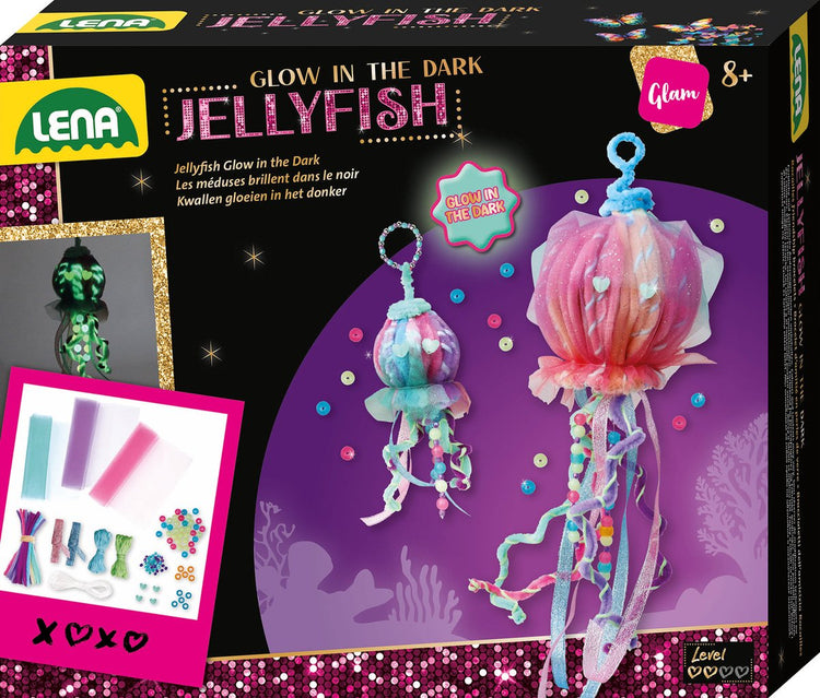 Lena craft set méduses brillent dans le noir - jouets créatifs.
