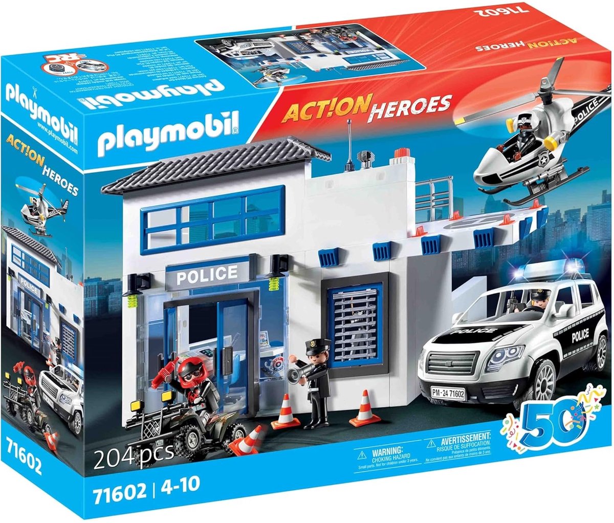 Playmobil Action Heroes Station de police avec des véhicules