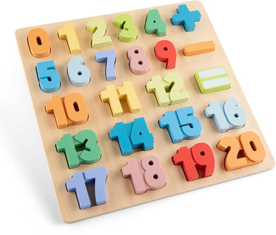 New Classic Toys ® puzzle de signes arithmétiques en bois - chiffres 0 à 20 - jouets de puzzle mathématiques colorés - apprentissage éducatif à compter - jouets pour tout-petits - à partir de 24 mois