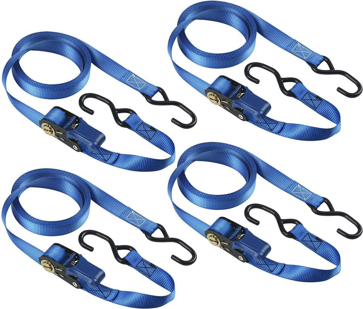 Sangles de tension Masterlock - 5m x 25mm - avec cliquet - bleu - 4 pièces - 4367eurdat