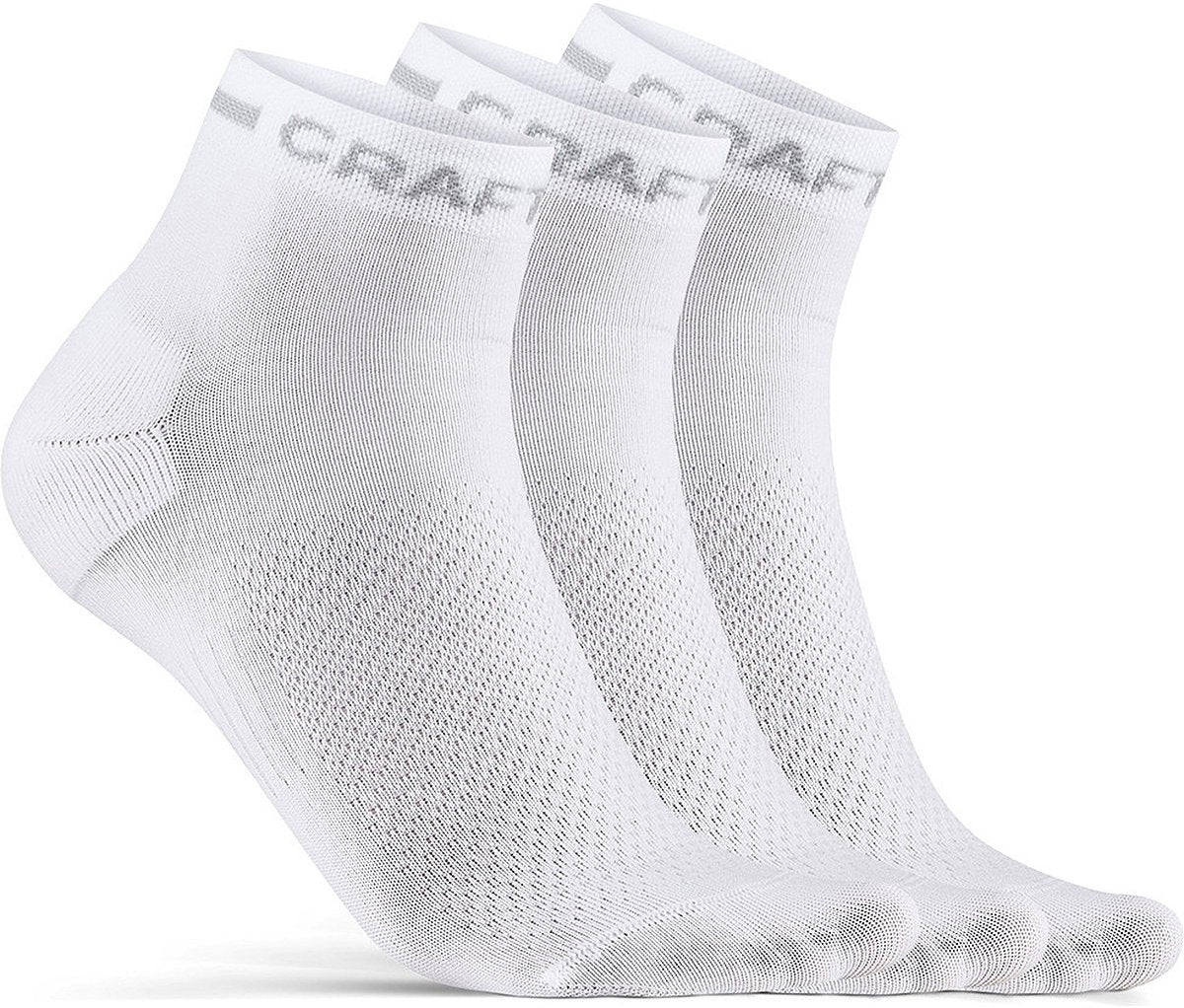 Craft chaussettes de cyclisme été unisexe blanc - core dry mid sock 3-pack blanc-34 36