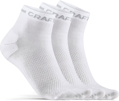 Craft chaussettes de cyclisme été unisexe blanc - core dry mid sock 3-pack blanc-34 36
