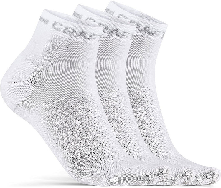 Craft chaussettes de cyclisme été unisexe blanc - core dry mid sock 3-pack blanc-34 36