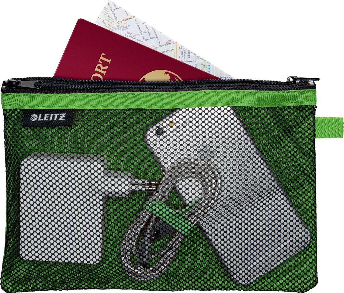 Leitz wow trousse à crayons avec deux compartiments taille l vert