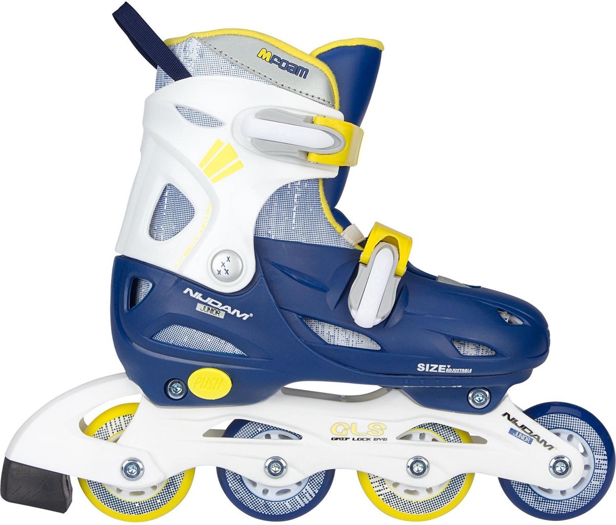 Nijdam rollers en ligne - réglables - hard boot - bleu - taille 27-30