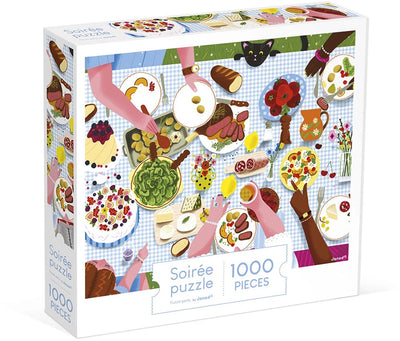 Janod - puzzle kidult - le dîner en famille - 1000 pièces