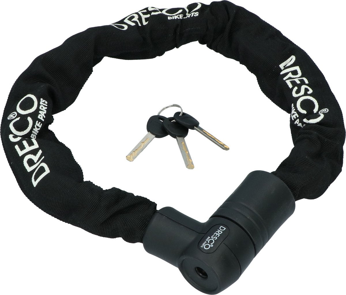 Antivol à chaîne Dresco art 4 - art 4 approuvé pour l'assurance - antivol scooter - antivol moto - antivol vélo - 90 cm de long - diamètre 10,5 mm - noir