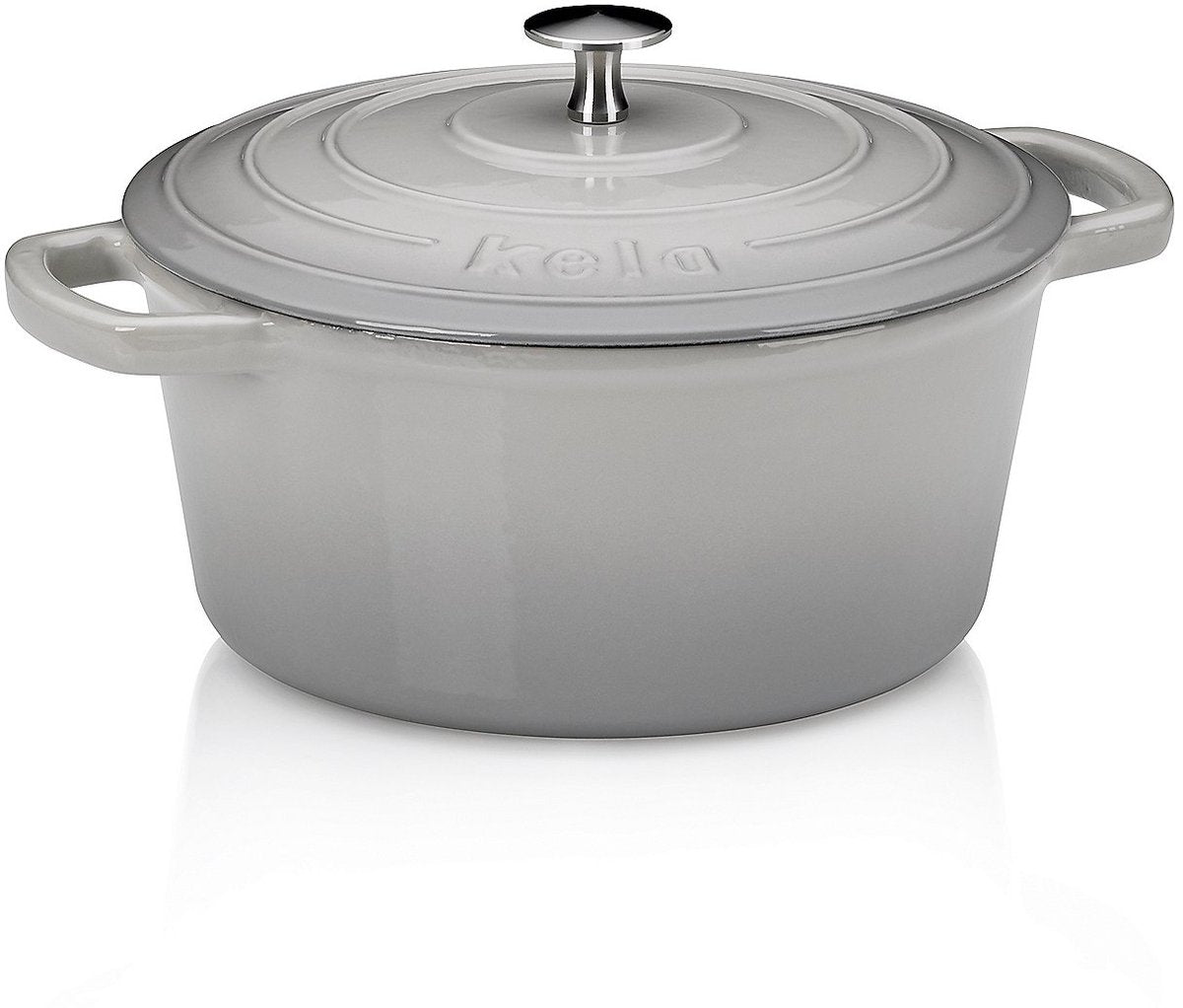 Poêle Kela, fonte, ronde, grise, 24 cm - | calido