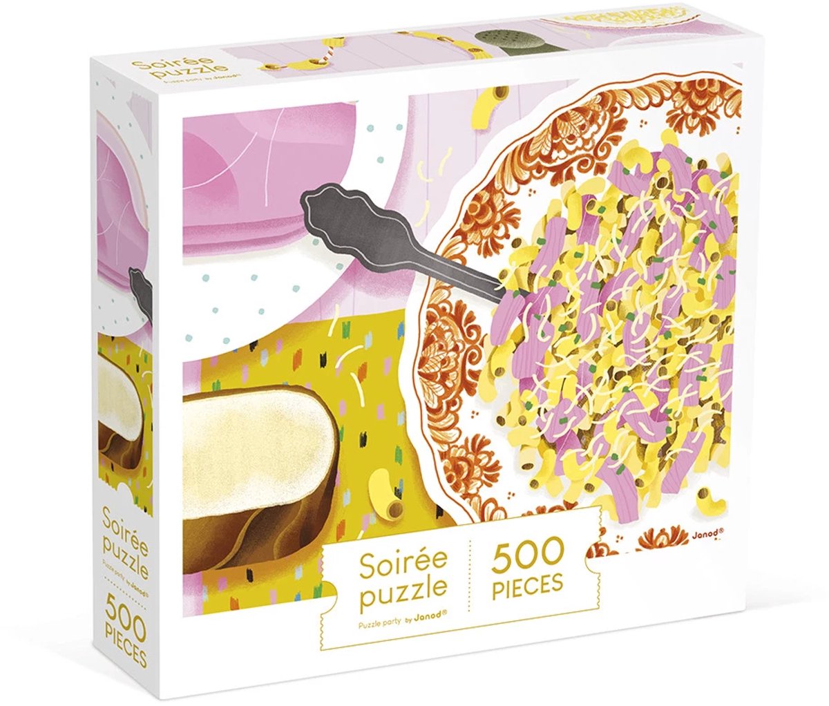 Janod - puzzle enfant - pâtes et jambon - 500 pièces