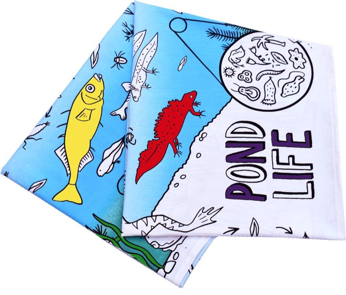 Nappe à colorier Eat Sleep Doodle 'La vie dans l'étang' avec marqueurs lavables